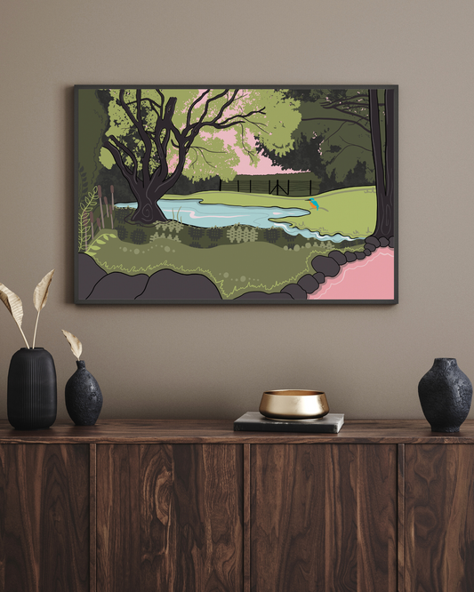 Kingfisher Lake - High Quality A3 Print Unframed