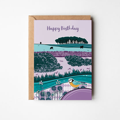 'Coed Uchaf' Happy Birthday A6 Card