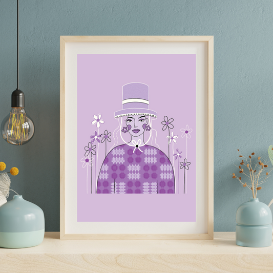 Jemima - Purple A5 Print