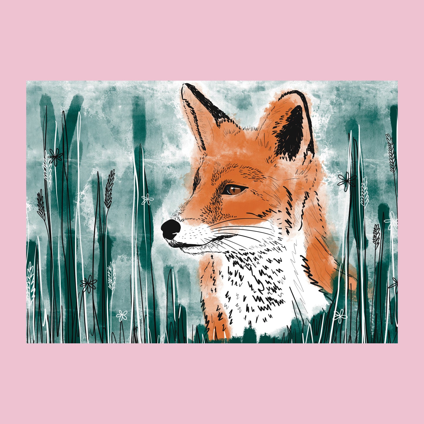 'Y Llwynog' / 'The Fox' - Unframed Print