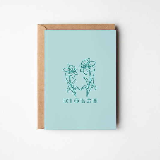 'Diolch' Daffodil - A6 Greeting Card