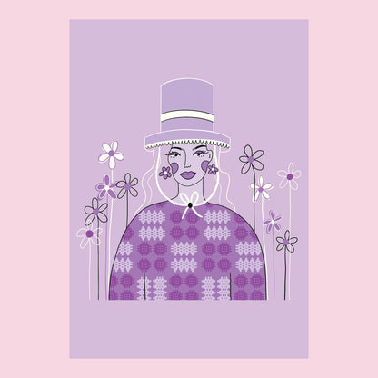 Jemima - Purple A5 Print